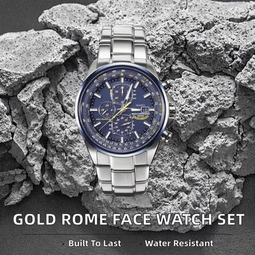 Men's Fashion Luxury Multi-functiona Six-pointer Steel Band Quartz Watch