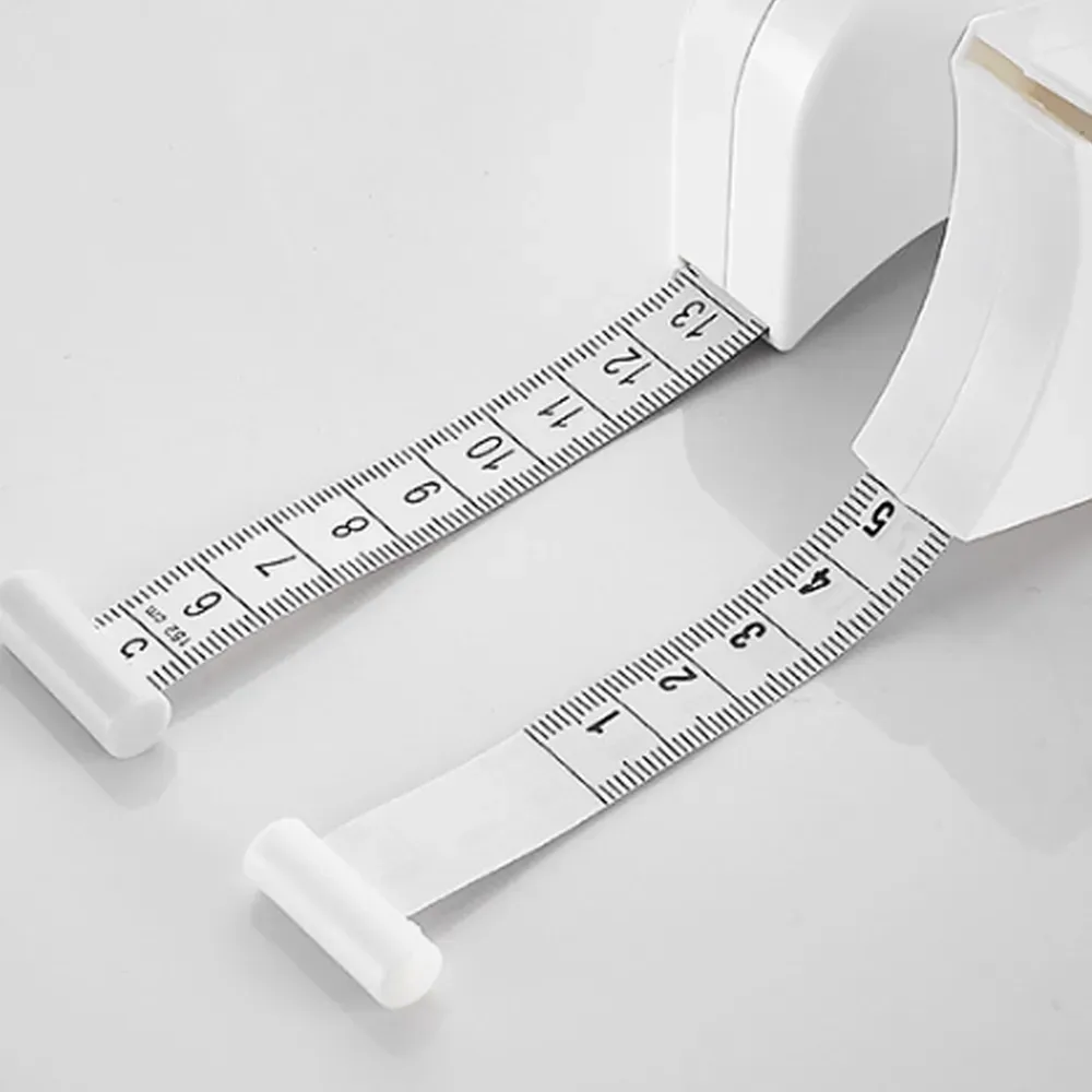 Auto-Retractable Body Measuring Tape, 60 Inch 3D Measurement Tool for Waist Hip Bust Arms in White