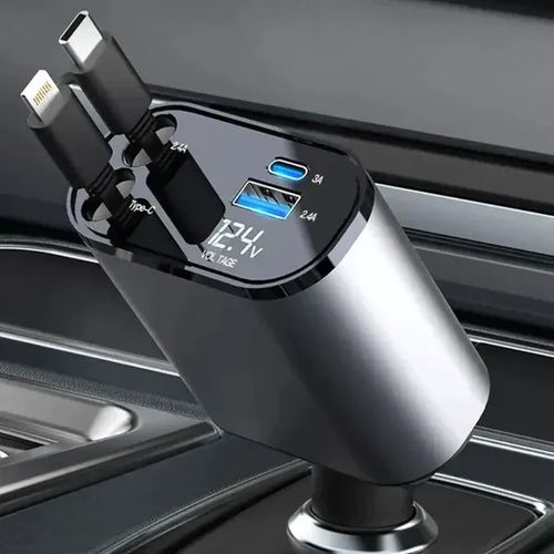 New digital display flash charging USB adapter cigarette lighter one to four 100W super fast charging car charger