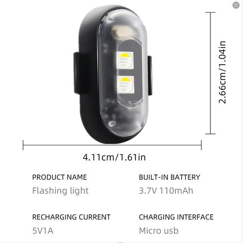 A set of 4 LED strobe lights, 8-color USB rechargeable waterproof RGB lights, suitable for car interior ambient lighting, motorcycle taillights, and rear and front warning lights for various vehicles.