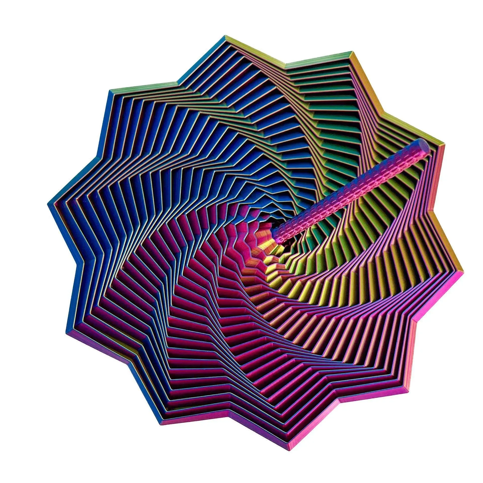 3D Printed Sensory Enhancement Fidget Spinner Star-Shaped Stress Relief Sensory Rotating Spiral Toy