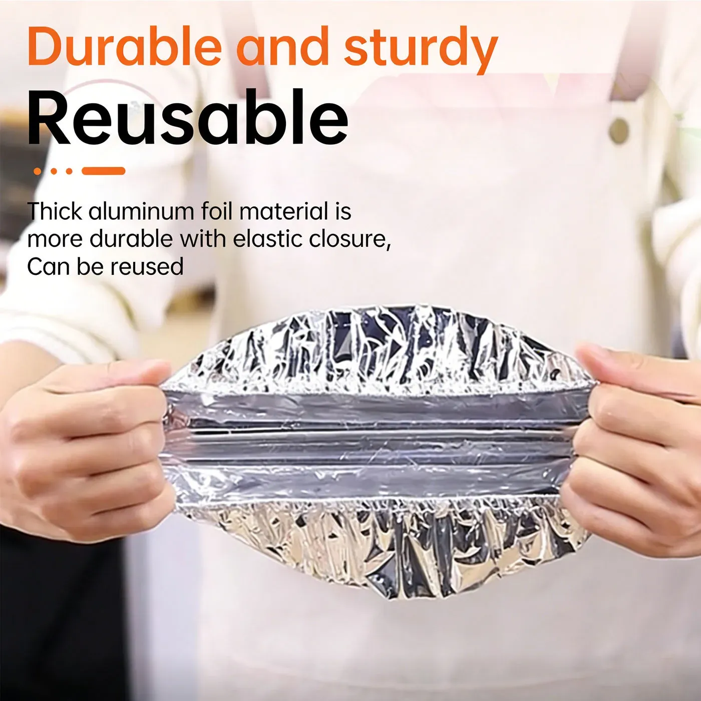 (50pcs 1set)Reusable Aluminum Foil Food Covers, Thermal Insulation Tin Foil Wraps for Dishes Bowls Pots