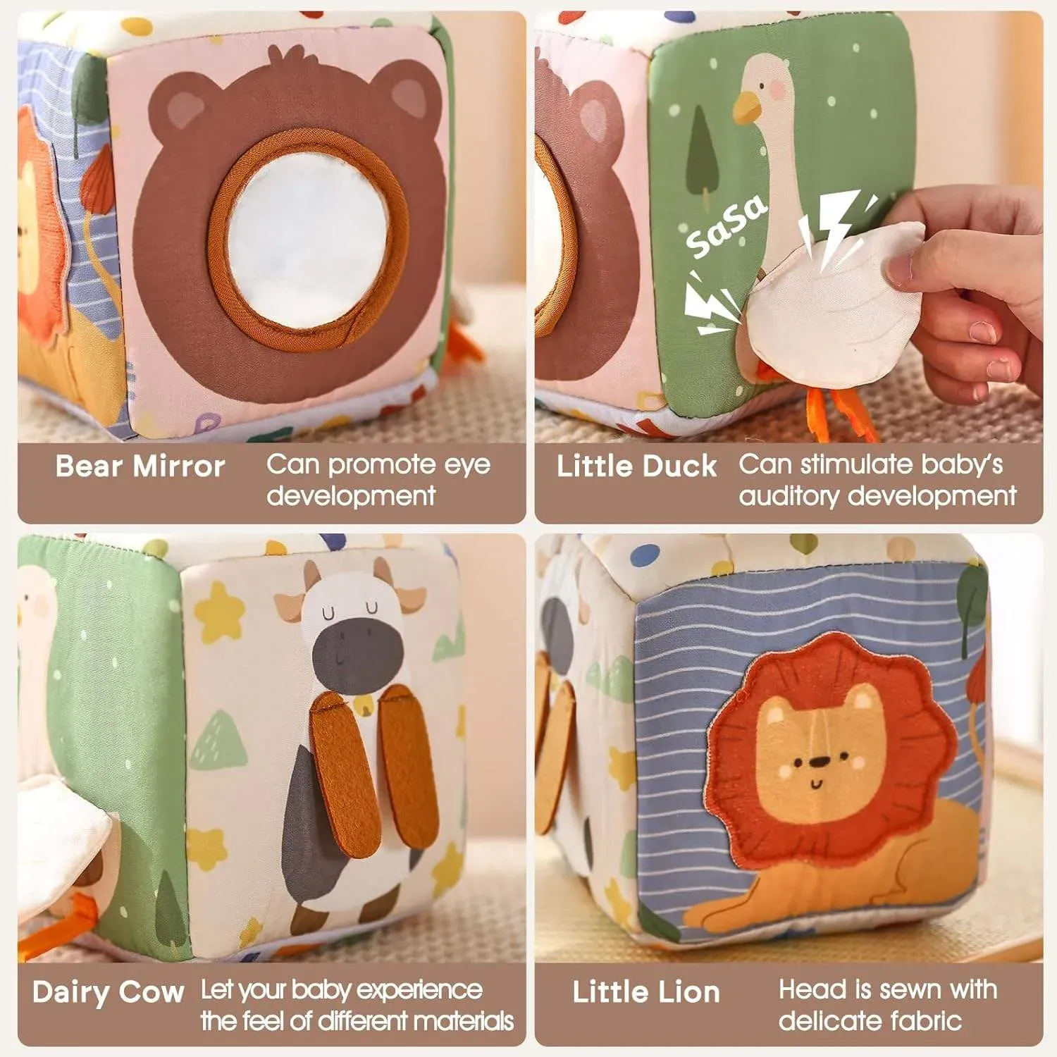 Keep Your Baby Busy & Smart! 🧠 Sensory Tissue Box Toy with Crinkle Silks & Safety Mirror - Perfect Early Learning Gift