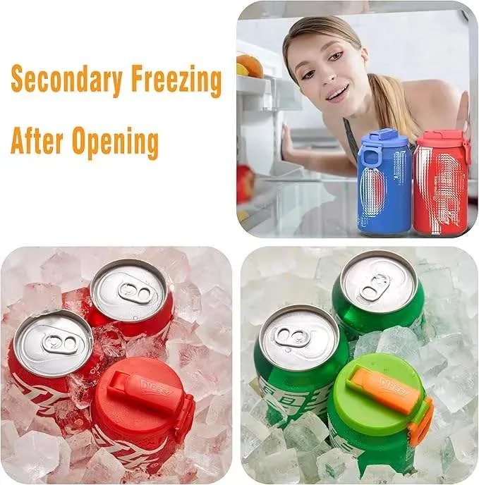 (4pcs 1set）Soda can lid with straw, made of plastic, comes with a silicone straw, BPA-free, reusable.