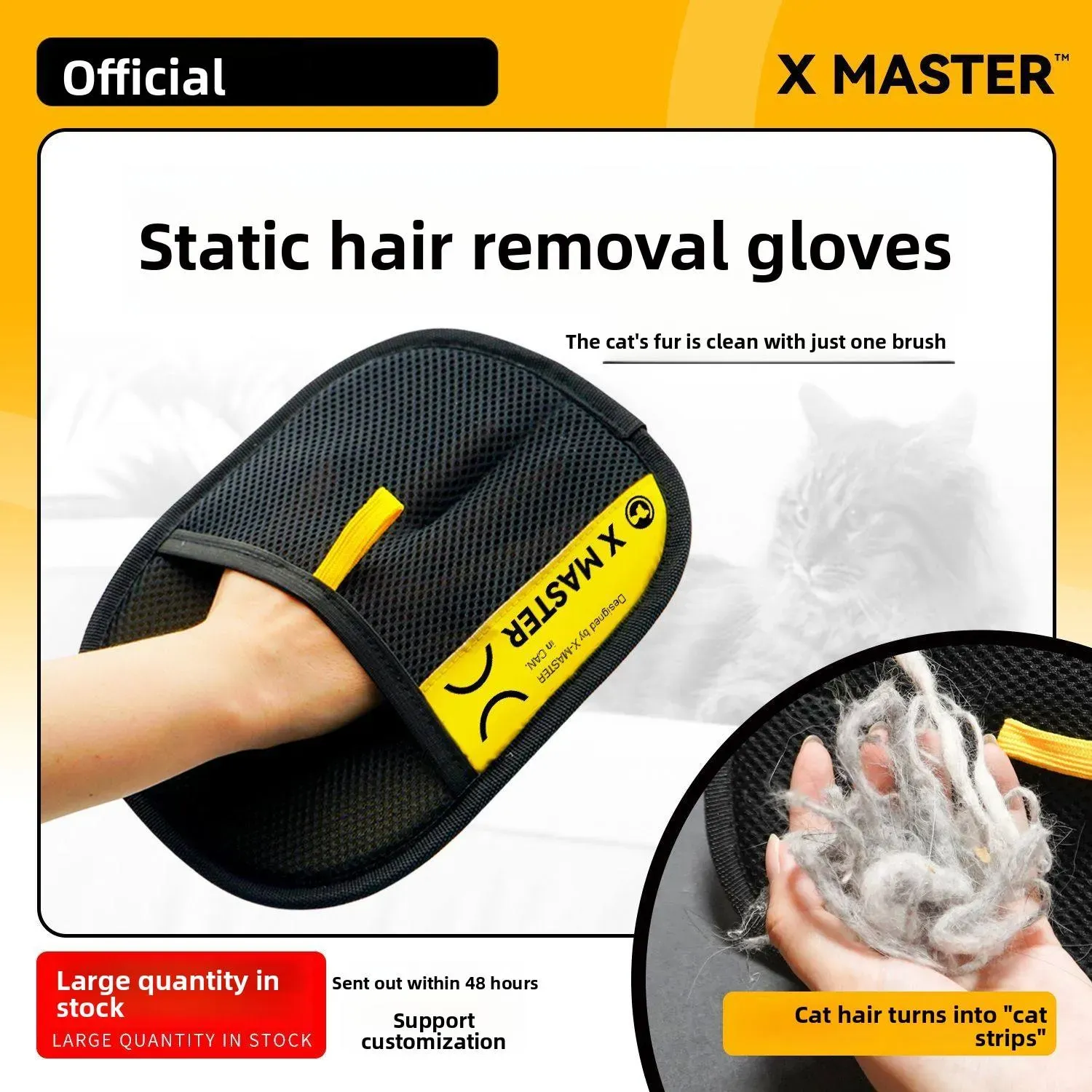 New Luxury Double-Sided Pet Hair Removal Grooming Gloves for Cats & Dogs Reusable Efficient Bathroom Use