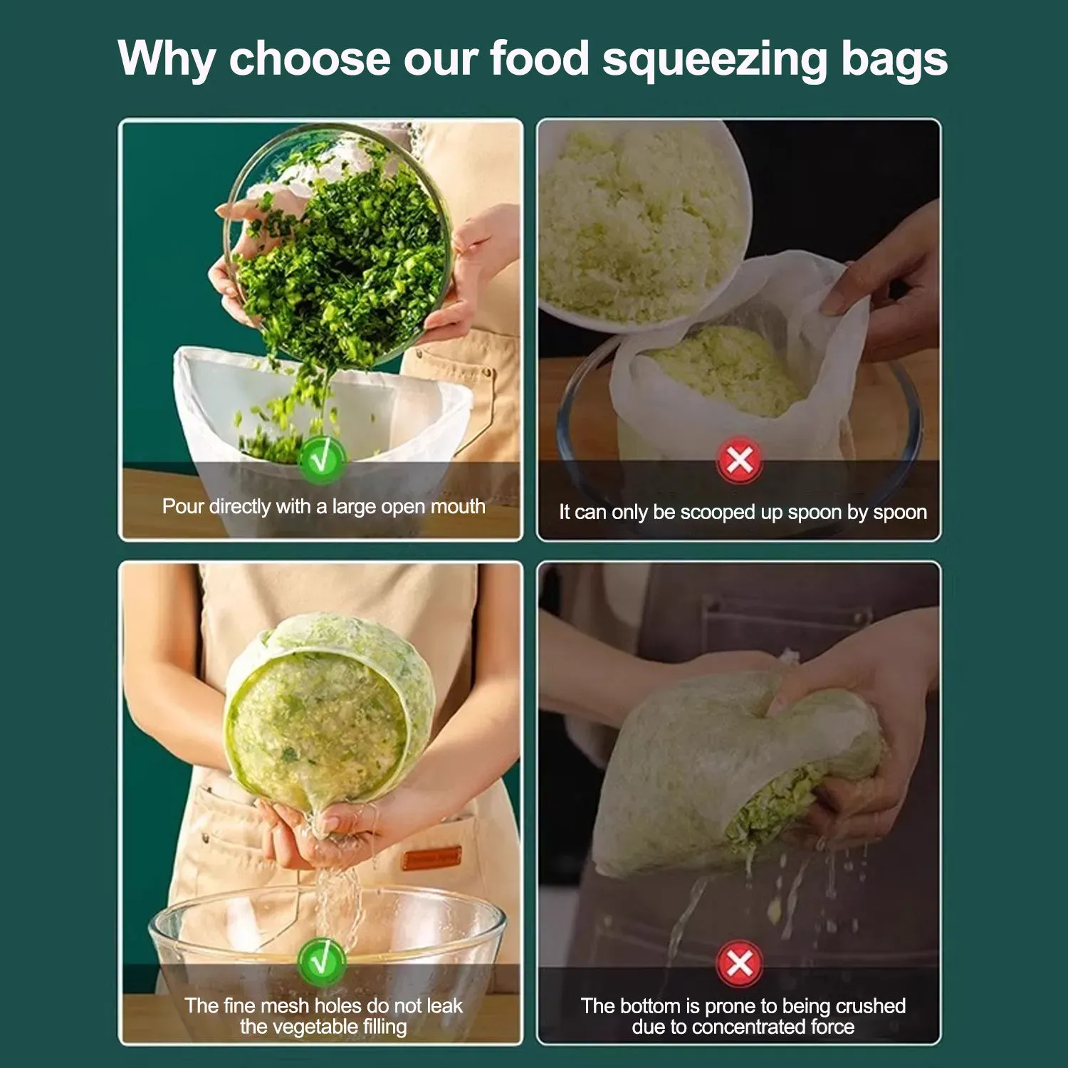 (25PCS 1SET)Reusable Straining Bags Nut Milk Bag Cheese Cloth Bag for Nut Soy Milk Dumpling Fillings