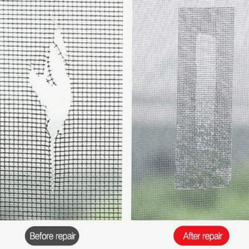 Window Screen Repair Tape, Adhesive Gray Screen Repair Strip, Durable Fiberglass Mesh Tape for Fixing Window and Door Screens