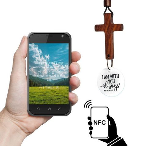Religious gift cross Scan your phone to get daily Bible verses and hang it on your car's rearview mirror.