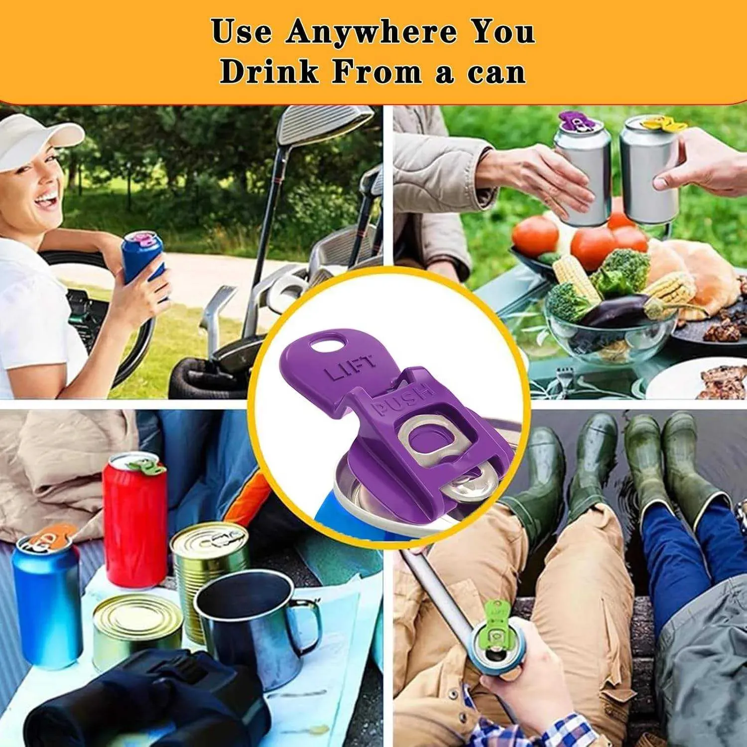 （12pcs 1set）Plastic multi-functional flat easy manual pull-tab opener, modern style beverage can protective cap, leak-proof, suitable for soft drinks and beer.