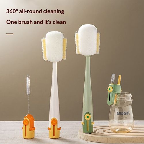 Multi-function Five-in-one PP Long Handle Cup & Thermos Bottle Cleaning Brush-360-degree No Dead Angle Household Use