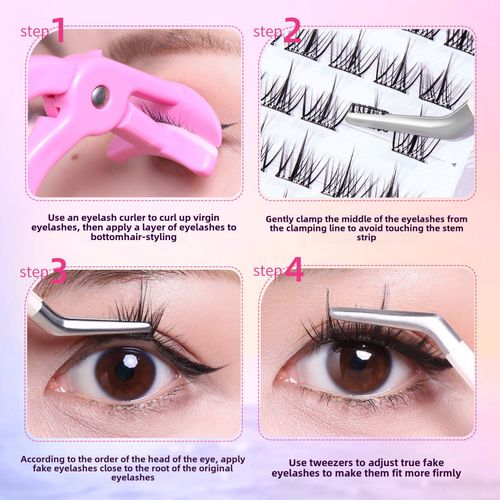 BQI Luxury Sunflower False Eyelashes - No Glue Required & Reusable | 10 Rows Large Capacity | 3D Dense Natural Look | Easy Application Beauty Kit