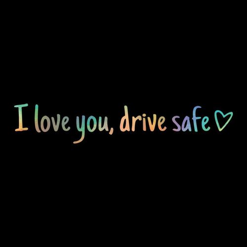 Waterproof Safe Driving Car Decals-I Love You Rearview Mirror Vinyl Stickers