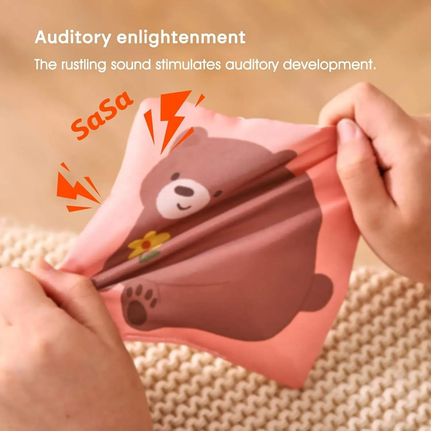Keep Your Baby Busy & Smart! 🧠 Sensory Tissue Box Toy with Crinkle Silks & Safety Mirror - Perfect Early Learning Gift