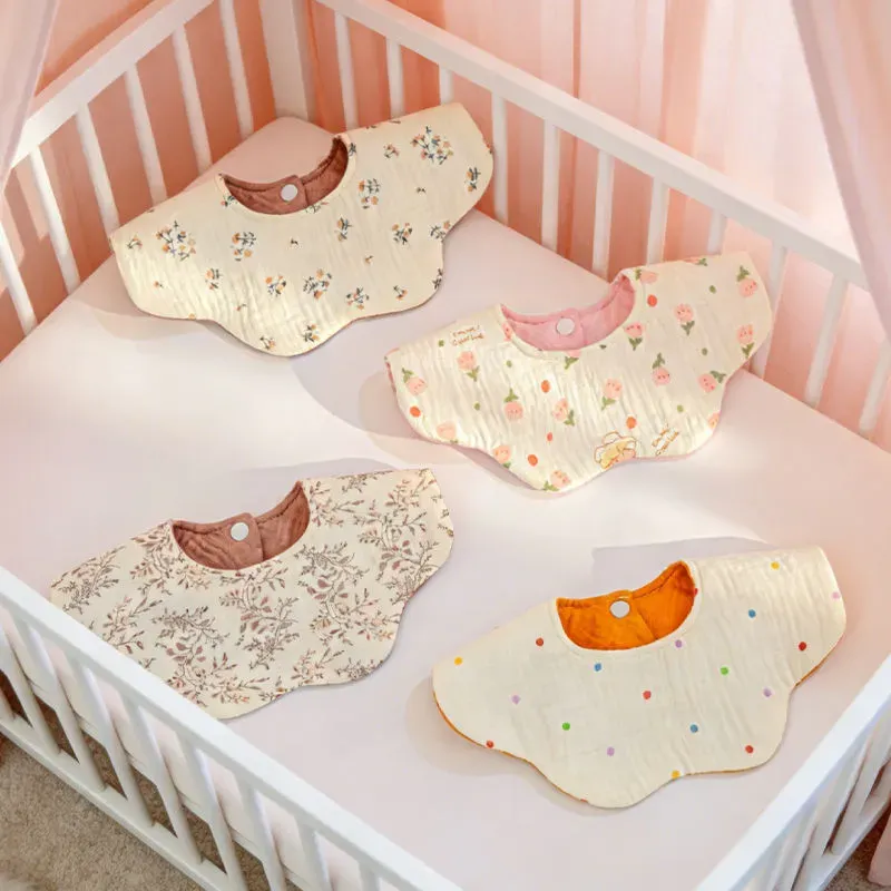 8pcs Floral Print Pure Cotton Newborn Fabric, 100% Cotton, Baby Supplies, Baby Bib