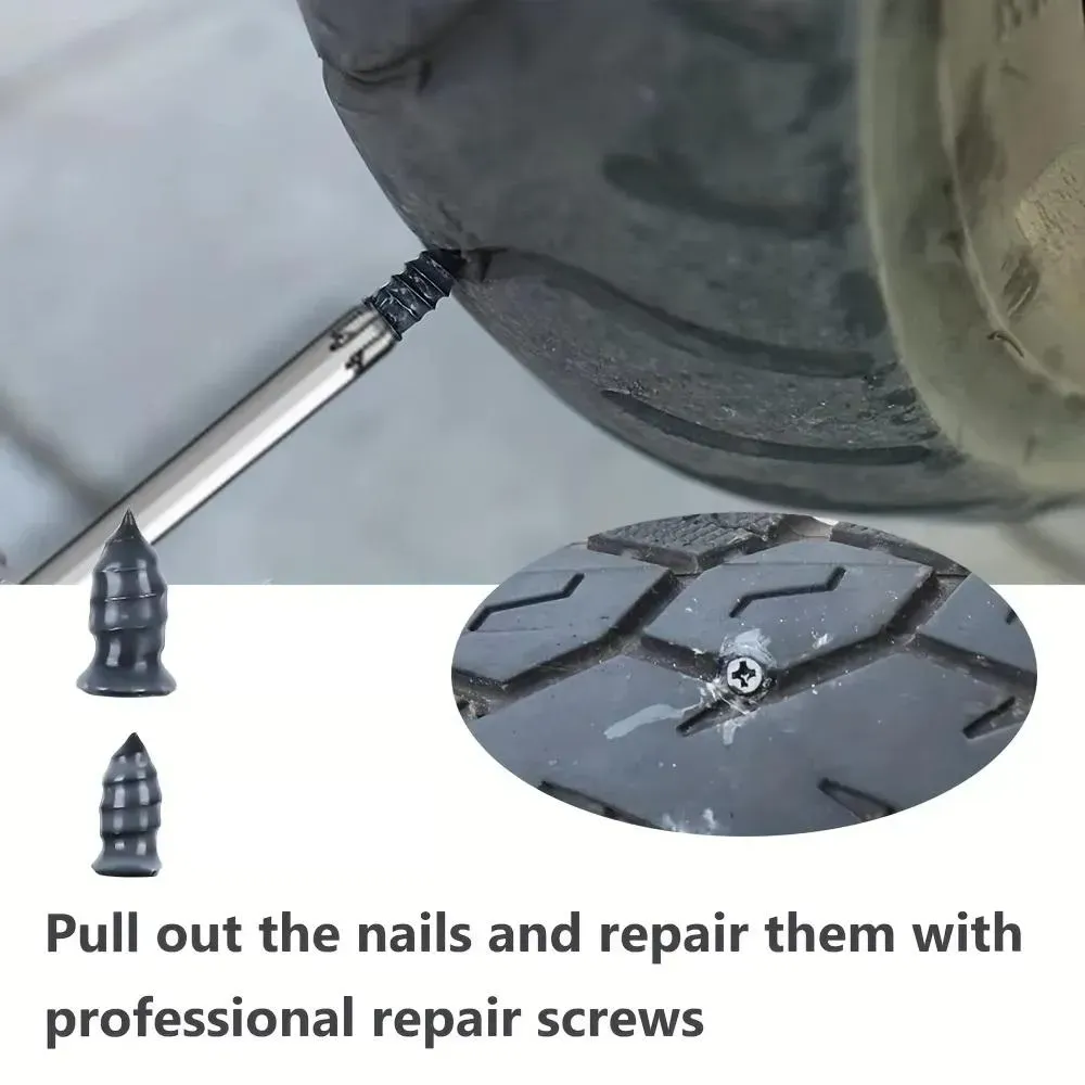 (100PCS 1SET)Vacuum Tyre Repair Nail Tire Puncture Screws Motorcycle Fitting Set Tubeless Wheel Repairs Punctures Kit for Car