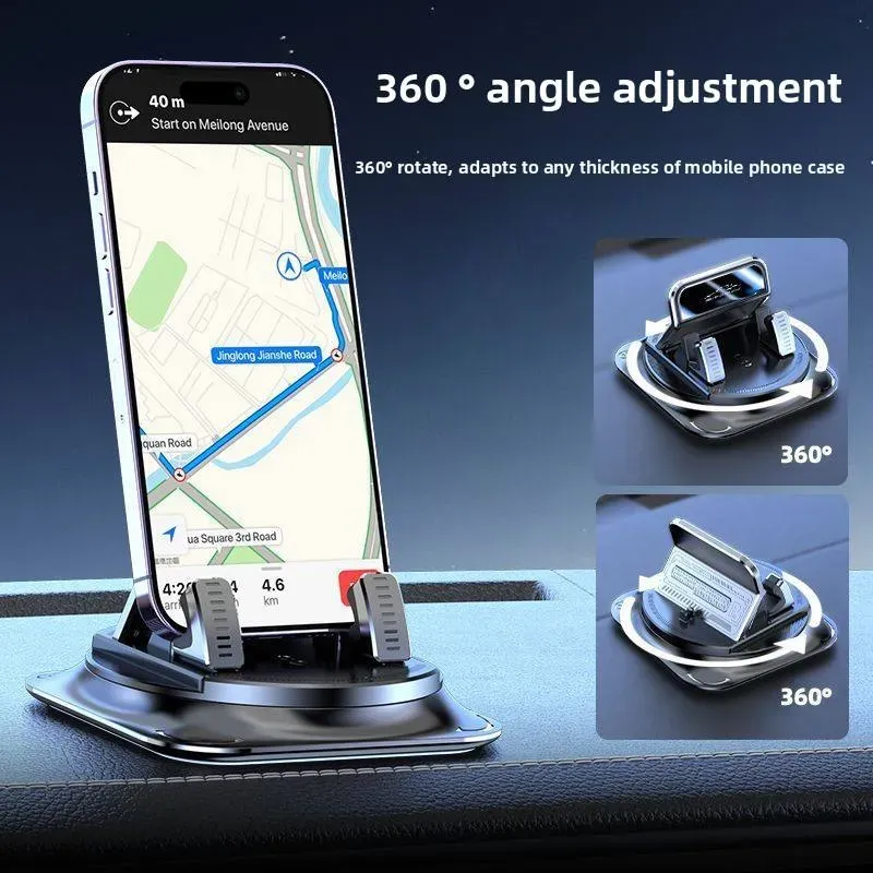 Car phone holder 360 degree rotation, suitablefor car navigation in-car dashboard, horizontaland vertica screen adjustment angle,suctioncup fixed non-slip mobile phone holdersuitable for iPhone and Android