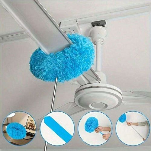 Ceiling fan cleaning duster, flexible telescopic rod dust brush, microfiber cleaning tool