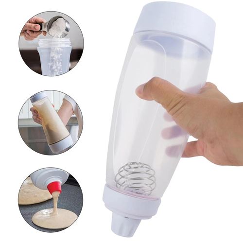 High Quality Home Kitchen Plastic Batter Mixing Bottle Cream and Pancake Dispenser with Scale