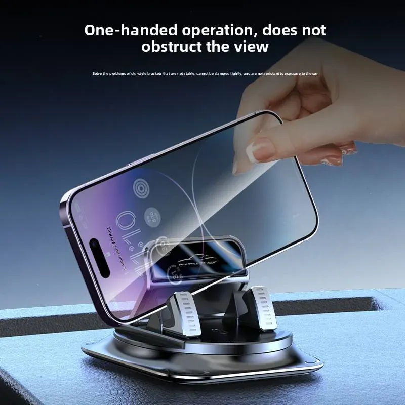 Car phone holder 360 degree rotation, suitablefor car navigation in-car dashboard, horizontaland vertica screen adjustment angle,suctioncup fixed non-slip mobile phone holdersuitable for iPhone and Android