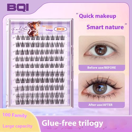 BQI Luxury Sunflower False Eyelashes - No Glue Required & Reusable | 10 Rows Large Capacity | 3D Dense Natural Look | Easy Application Beauty Kit