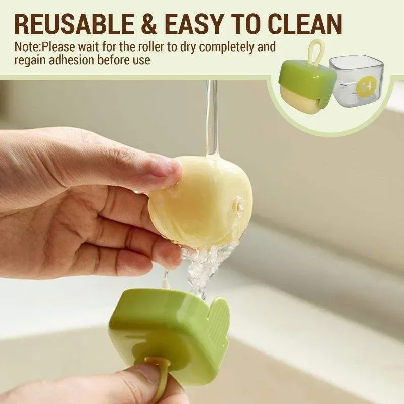 (2PCS 1SET)Portable Luxury Cartoon Washable Reusable Lint Roller for Pet Hair and Dust Removal
