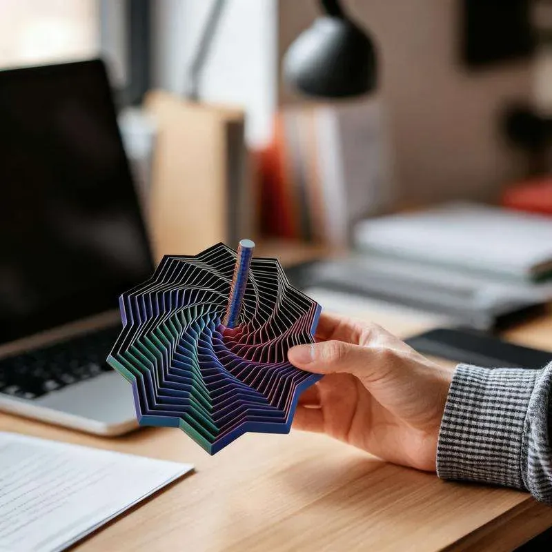 3D Printed Sensory Enhancement Fidget Spinner Star-Shaped Stress Relief Sensory Rotating Spiral Toy