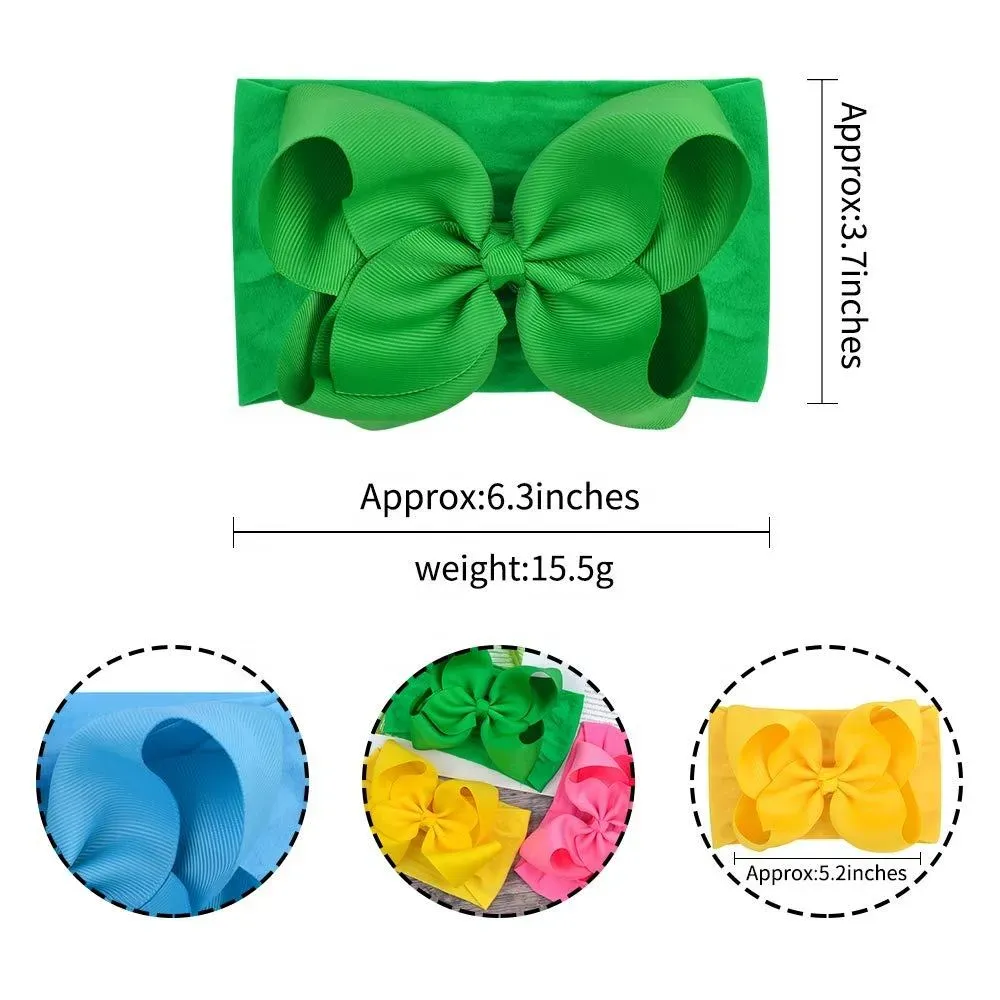 Make Your Princess Shine! ✨ 24 Pcs Baby Nylon Headbands Set - Super Soft & Stretchy Hair Bows for Newborns and Toddlers