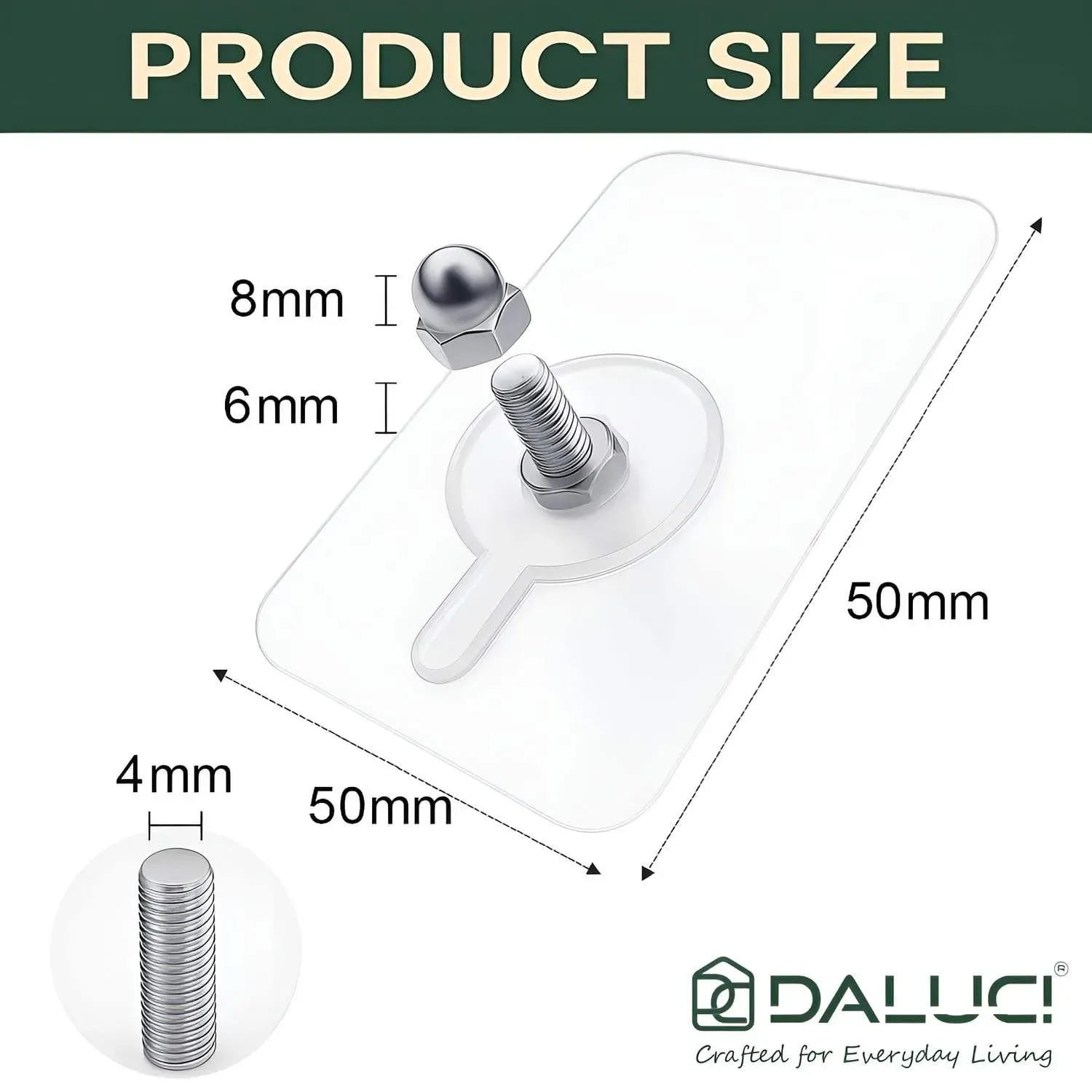 Acrylic photo wall hooks, stainless steel and ceramic self-adhesive smooth lightweight wall hooks, easy to install.