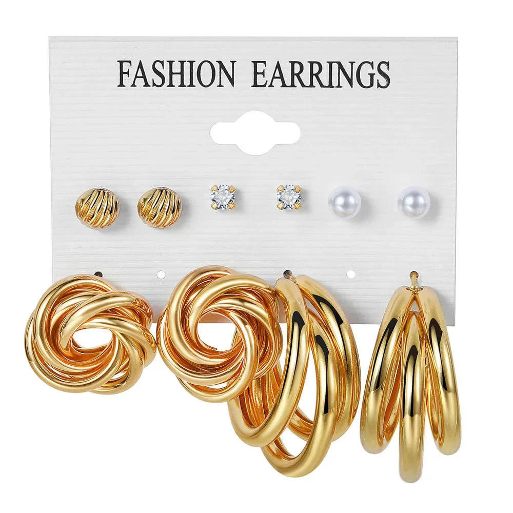(6pcs 1set)Gift Women's Elegant Butterfly & Heart & Twist Design Earrings, Faux Pearl Decor Earrings Set for Women & Girls for Party Decoration