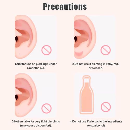 Earring and piercing cleaner, ear piercing cleaning kit, ear care, behind-the-ear cleaning and deodorizing, gentle daily care, portable travel size.