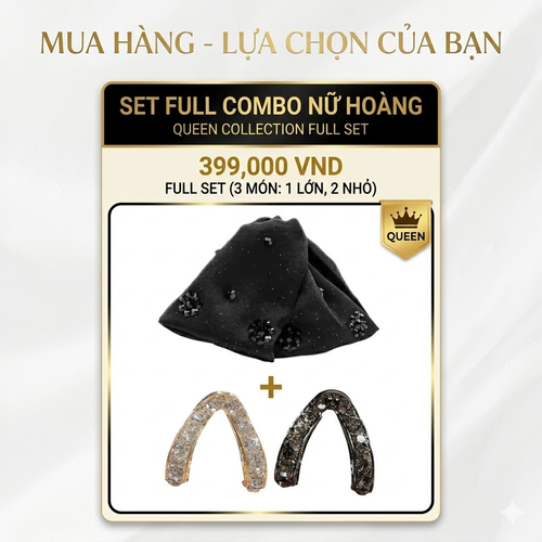 Tỏa Sáng Khí Chất Nữ Hoàng - Combo Phụ Kiện Tóc Đính Đá Cao Cấp
