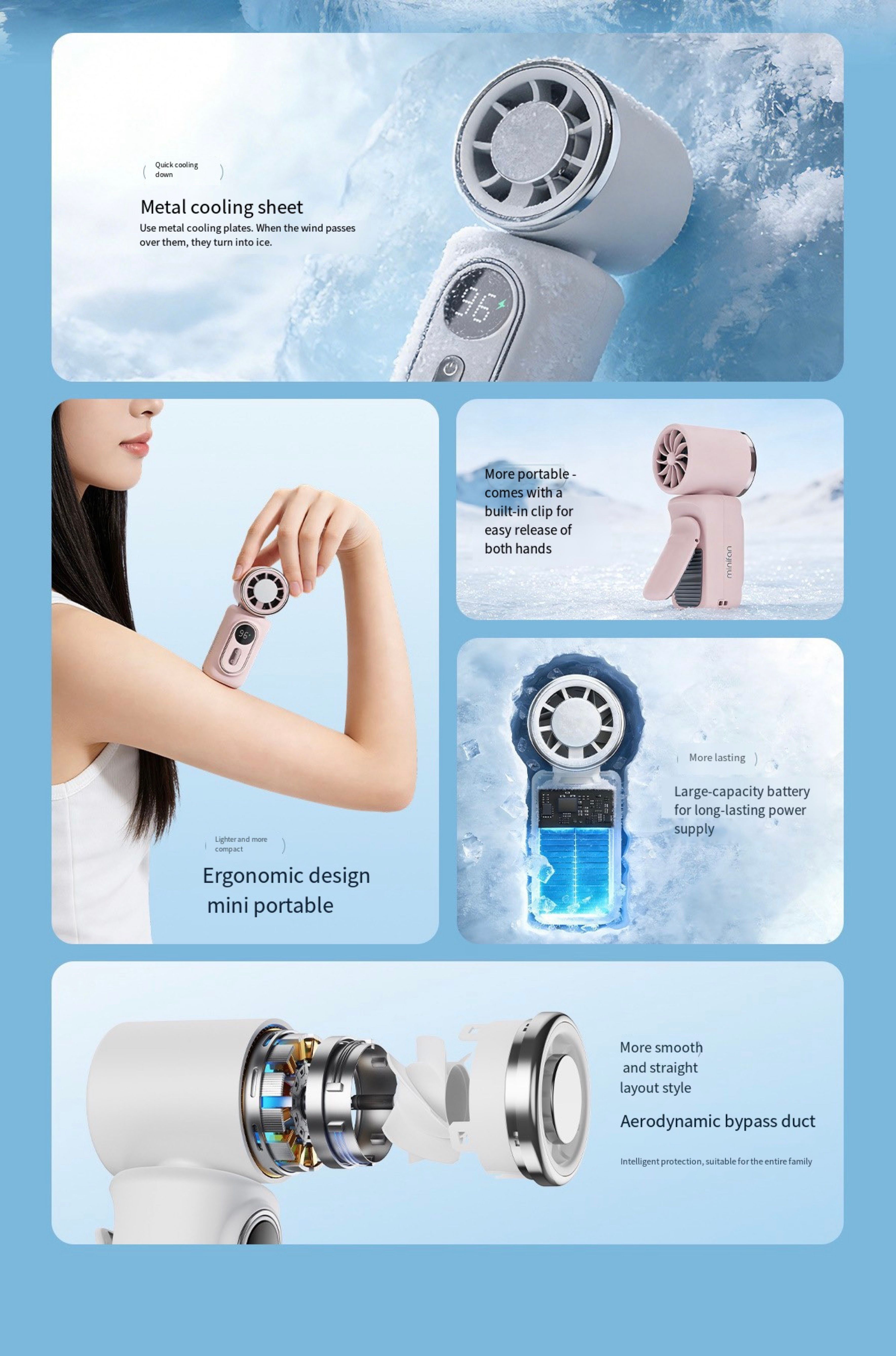 180 Degree Foldable Handle and Type-C Fast Charging Interface