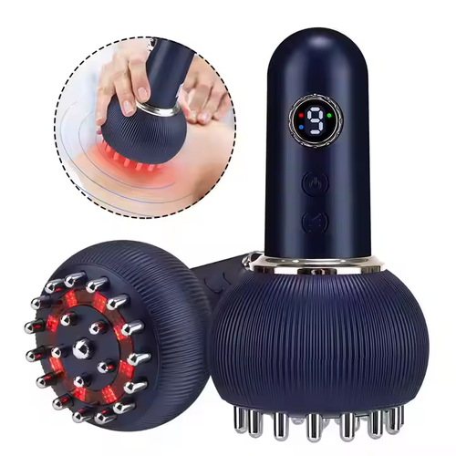 Wireless charging microcurrent vibration massager, electric gua sha device, meridian massage brush