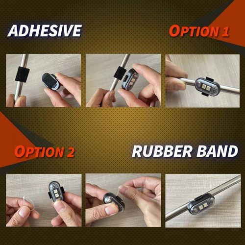 A set of 4 LED strobe lights, 8-color USB rechargeable waterproof RGB lights, suitable for car interior ambient lighting, motorcycle taillights, and rear and front warning lights for various vehicles.