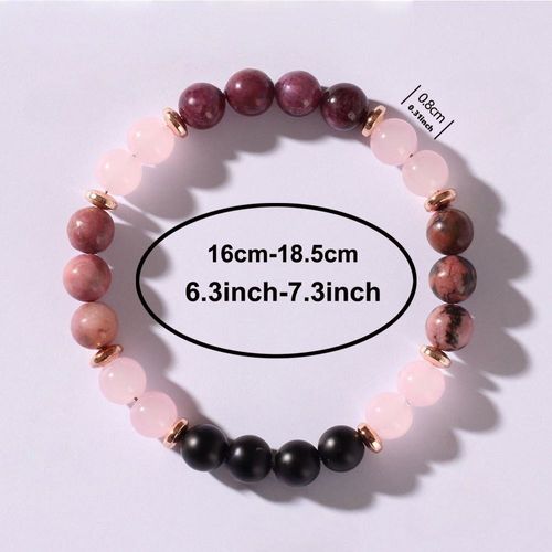 Natural stone bead bracelet, energy bracelet, pink crystal garnet energy healing jewelry