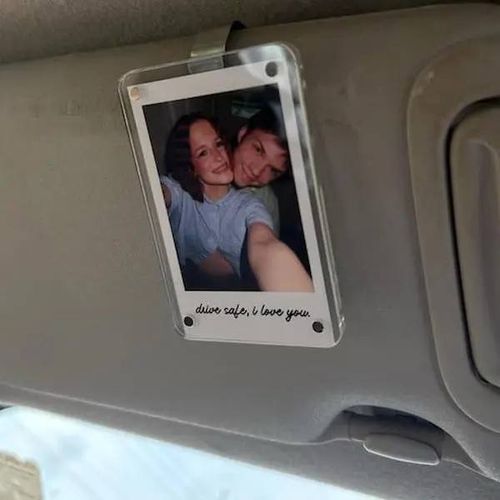 （2pcs 1set）Joytutus Summervibes-Magnetic Car Sun Visor Photo Clips - Clear Acrylic Display Frames for Family Pet Photos, Easy Clip Vehicle Accessories, Birthday Car Gift for Drivers, Car Accessories