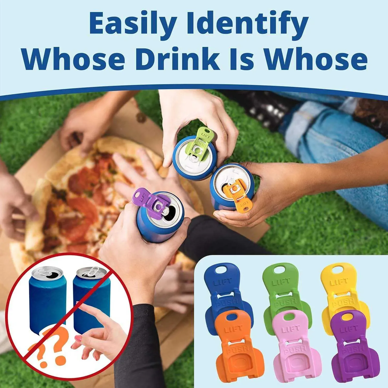 （12pcs 1set）Plastic multi-functional flat easy manual pull-tab opener, modern style beverage can protective cap, leak-proof, suitable for soft drinks and beer.