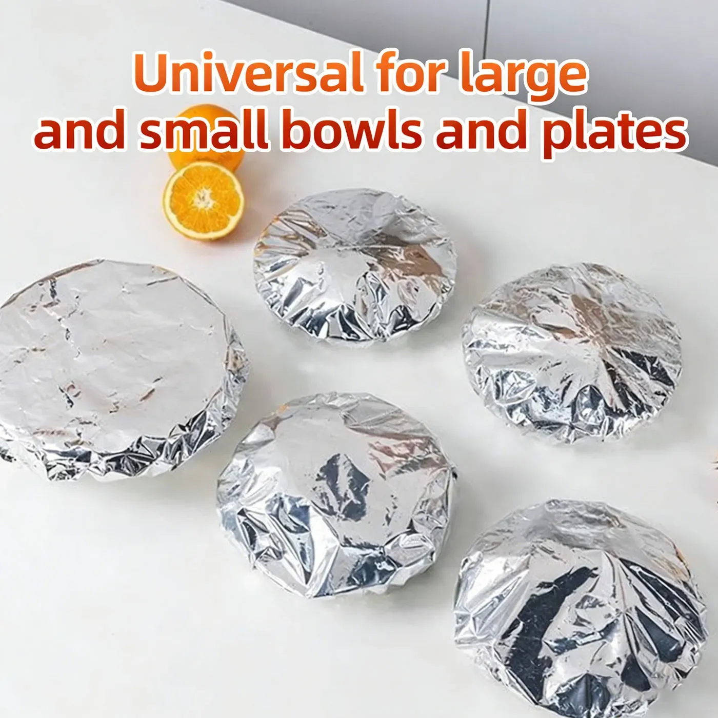 (50pcs 1set)Reusable Aluminum Foil Food Covers, Thermal Insulation Tin Foil Wraps for Dishes Bowls Pots