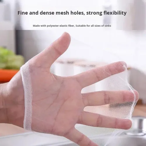 （100pcs 1set）Counts Disposable Dishwashing Sink Drain Fine Mesh Strainer Mesh Bag, has excellent stretchability for easy use