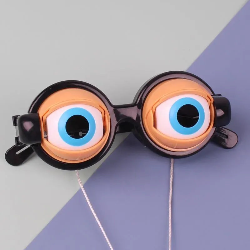 （4pcs 1set）Funny prank glasses toy, scary eyeball falling glasses, crazy eye creative toy, plastic, unisex.