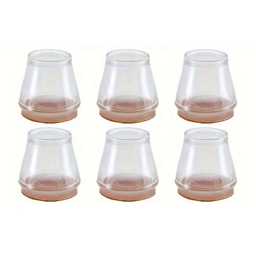 （8pcs 1set）Round Transparent Table and Chair Foot Cover Mute Wear-resistant Non-slip Floor Protector Stool Table Leg Protective Mat