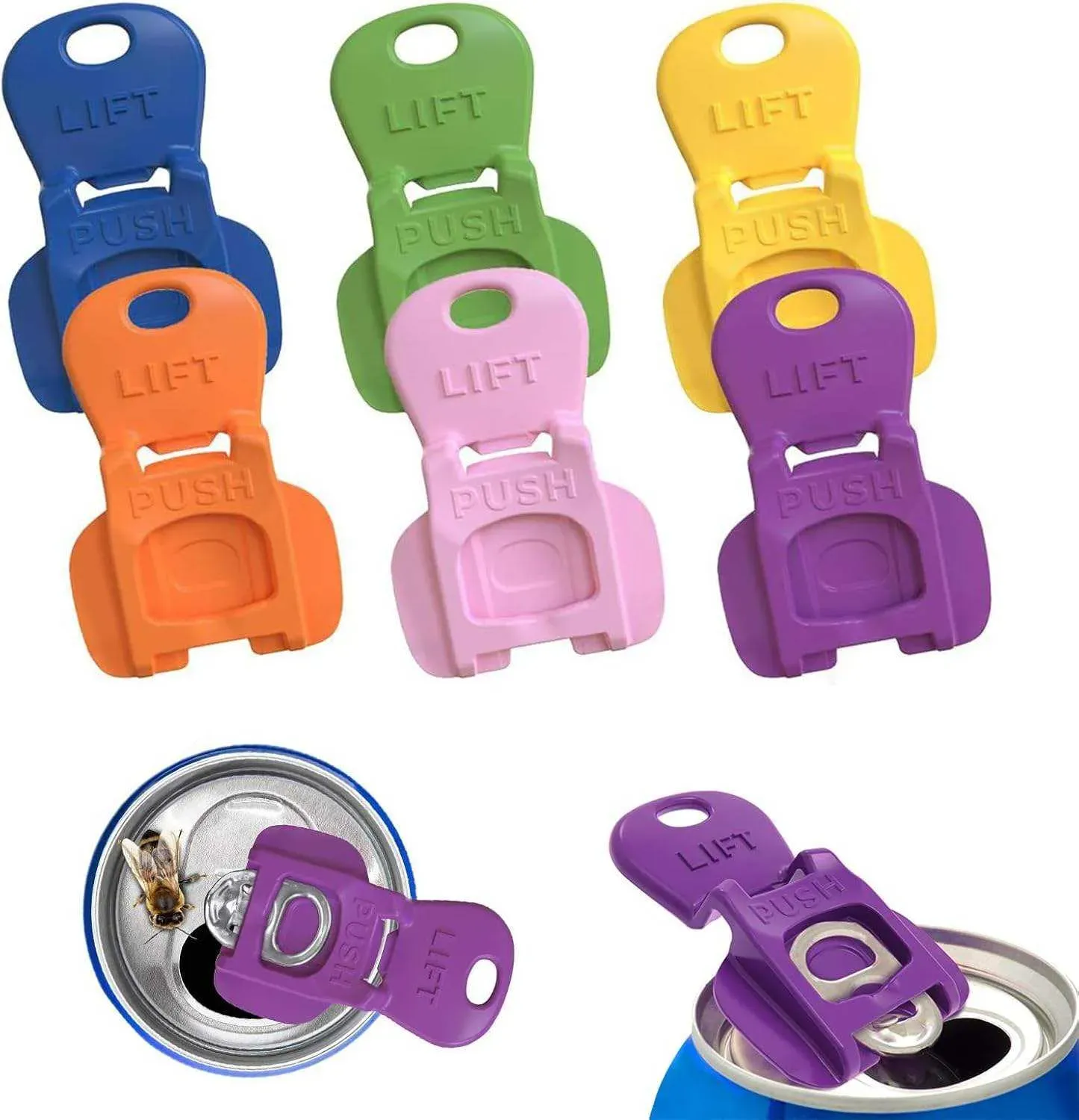 （12pcs 1set）Plastic multi-functional flat easy manual pull-tab opener, modern style beverage can protective cap, leak-proof, suitable for soft drinks and beer.