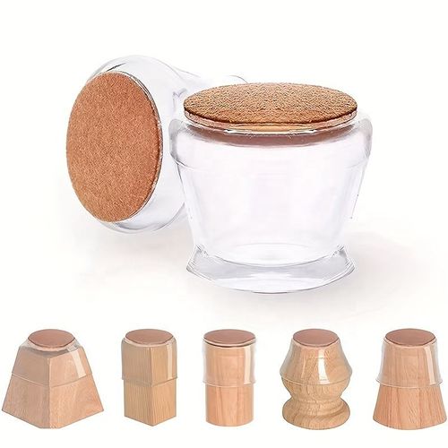 （8pcs 1set）Round Transparent Table and Chair Foot Cover Mute Wear-resistant Non-slip Floor Protector Stool Table Leg Protective Mat