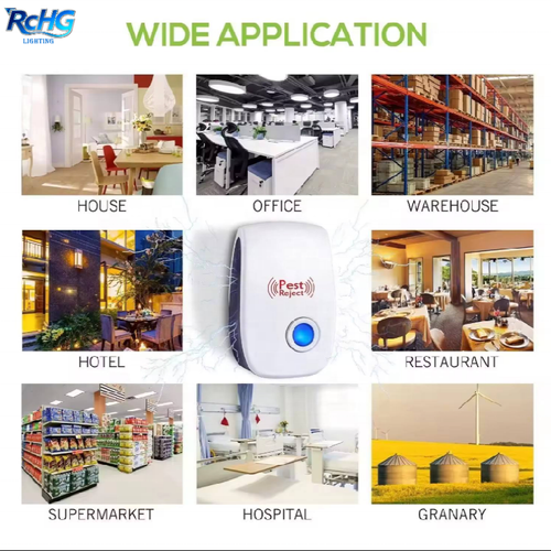 Customized Logo Ultrasonic LED Mosquito & Fly Repeller Plug-in Indoor Pest Control Device IP44 Rated
