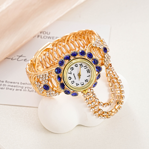 Women's Rhinestone Tassel Bangle Quartz Watch
