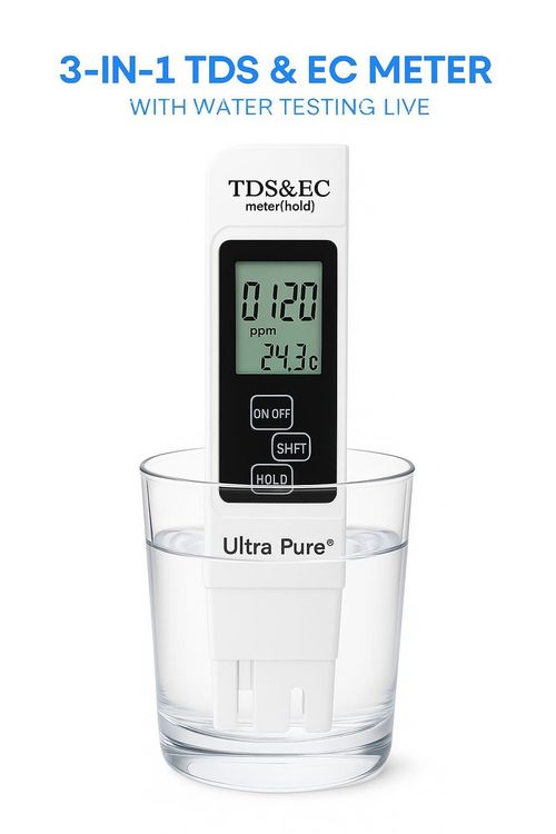 TDS Meter 3-in-1 Water Quality Tester – Digital TDS, EC & Temperature Pen