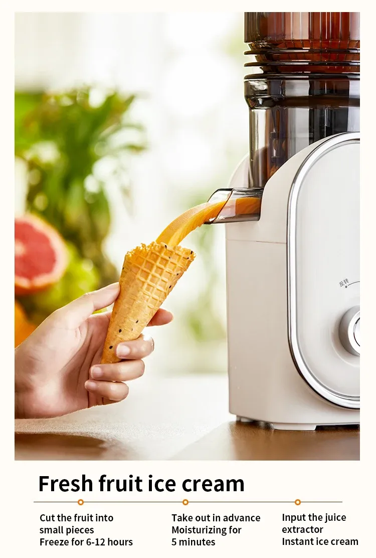 Slow Juicer with No-Mesh Filter - 50 RPM, 65dB & Easy Disassembly