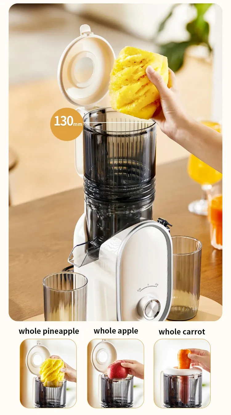 Slow Juicer with No-Mesh Filter - 50 RPM, 65dB & Easy Disassembly