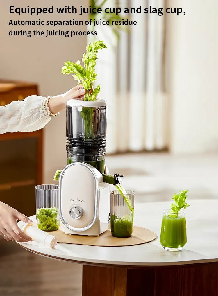 Slow Juicer with No-Mesh Filter - 50 RPM, 65dB & Easy Disassembly