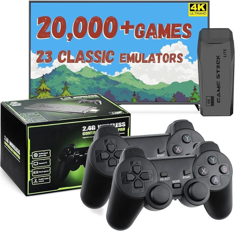 New Retro Gaming Console & Game Stick Pro - 20,000+ Classic Video Games M8